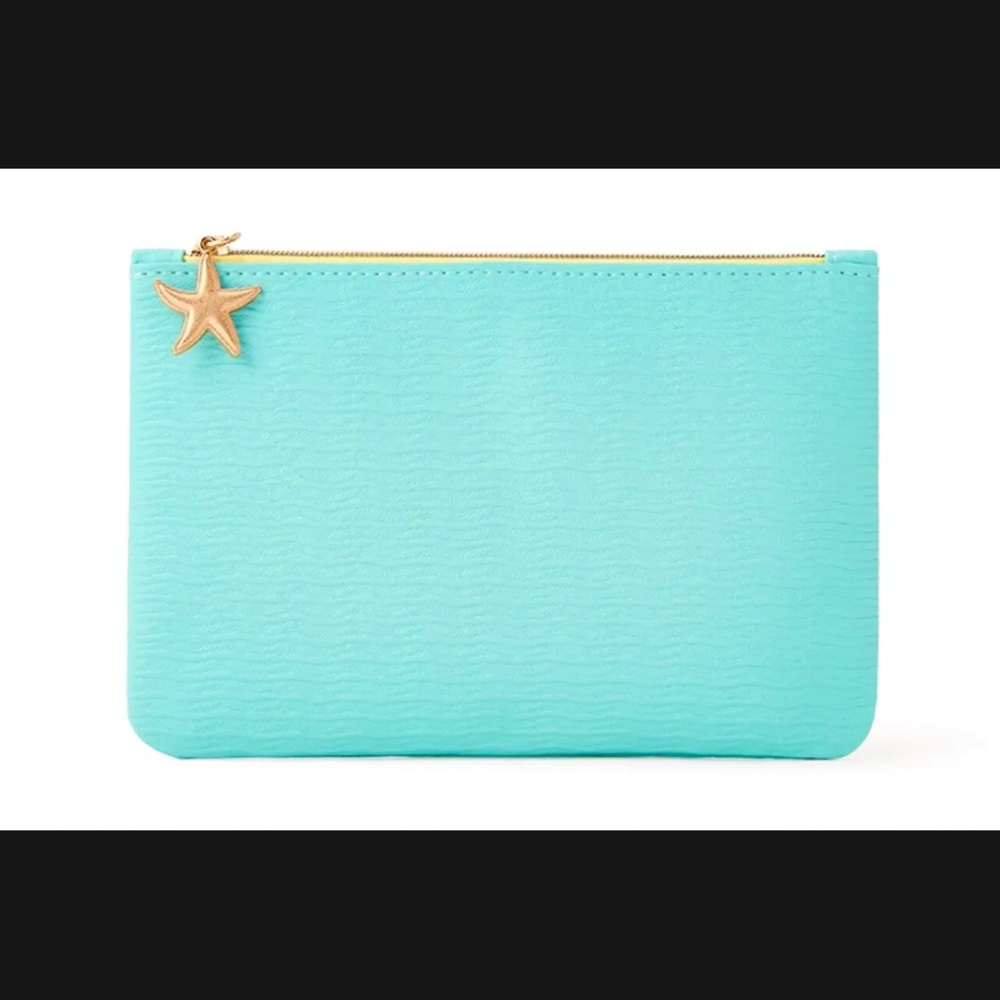 ☀️4/$15☀️IPSY Glam Bag July 2022 Beachy Turquoise Textured Make Up Cosmetic Bag